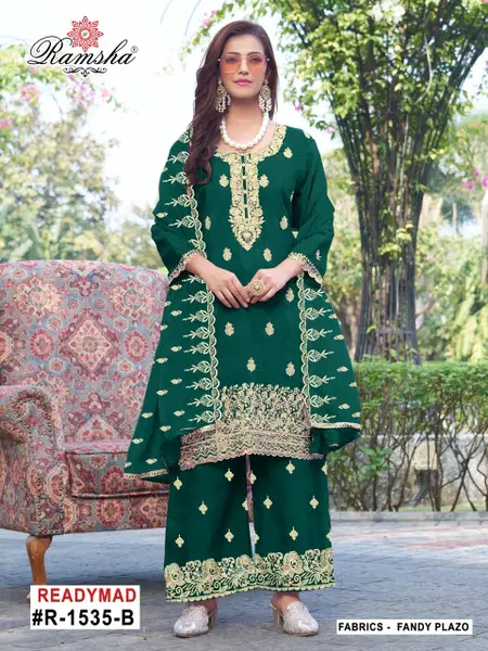 R 1535 A To D By Ramsha Fandy Surat Readymade Pakistani Suits Wholesale Market